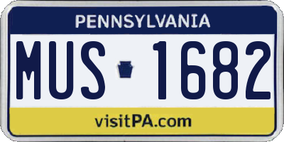 PA license plate MUS1682