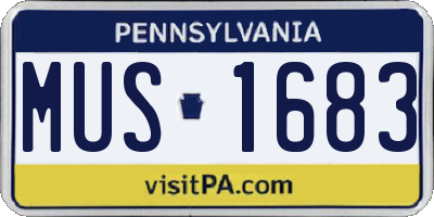 PA license plate MUS1683