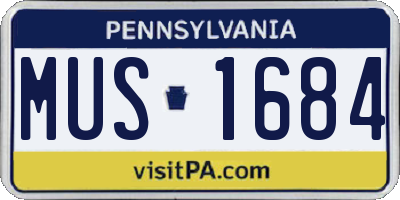 PA license plate MUS1684