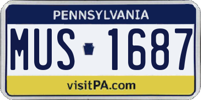PA license plate MUS1687