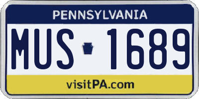 PA license plate MUS1689