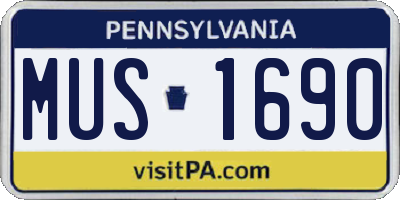 PA license plate MUS1690