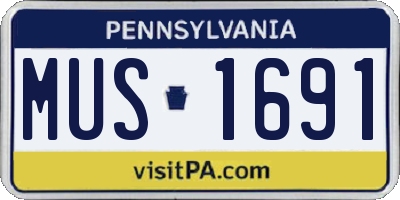 PA license plate MUS1691