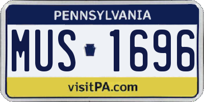 PA license plate MUS1696