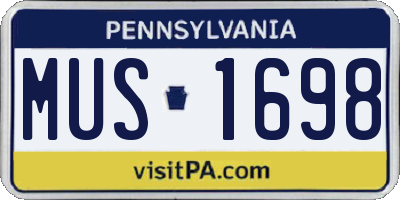 PA license plate MUS1698