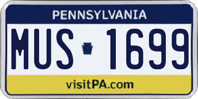 PA license plate MUS1699