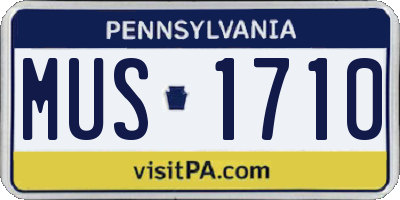 PA license plate MUS1710