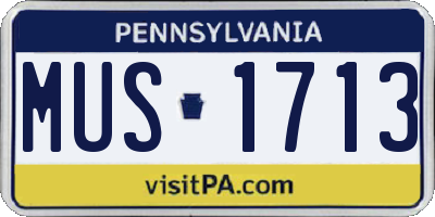 PA license plate MUS1713