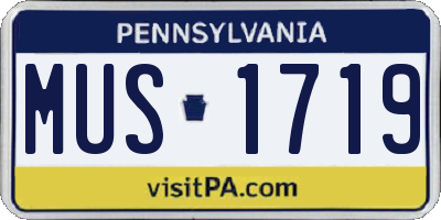 PA license plate MUS1719