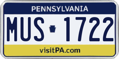 PA license plate MUS1722