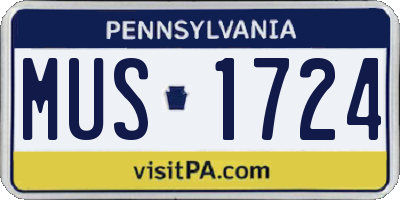 PA license plate MUS1724
