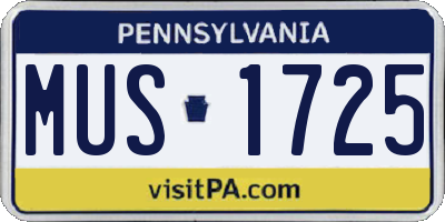 PA license plate MUS1725