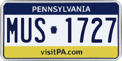 PA license plate MUS1727