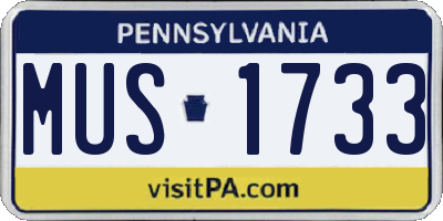 PA license plate MUS1733