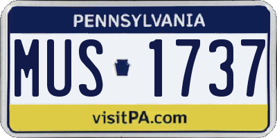 PA license plate MUS1737