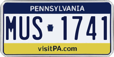 PA license plate MUS1741