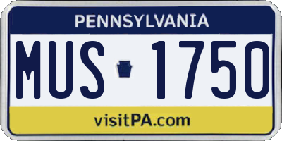 PA license plate MUS1750