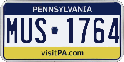 PA license plate MUS1764