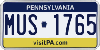 PA license plate MUS1765
