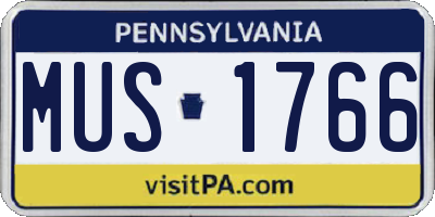 PA license plate MUS1766
