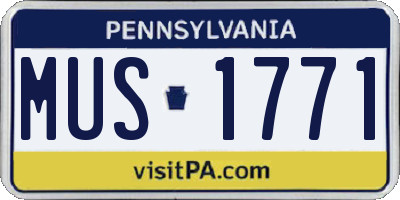 PA license plate MUS1771