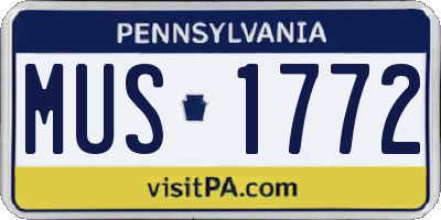 PA license plate MUS1772