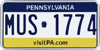 PA license plate MUS1774