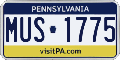 PA license plate MUS1775