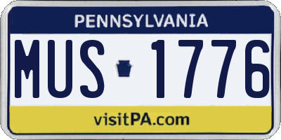 PA license plate MUS1776