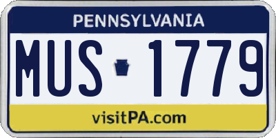 PA license plate MUS1779