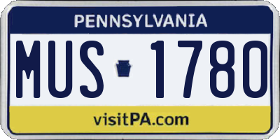 PA license plate MUS1780