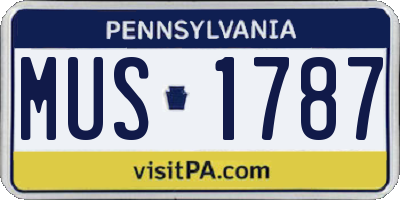PA license plate MUS1787