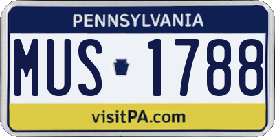 PA license plate MUS1788