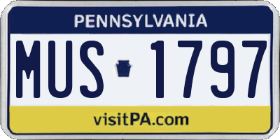 PA license plate MUS1797