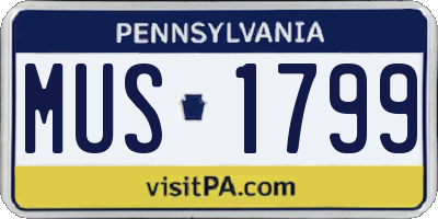 PA license plate MUS1799