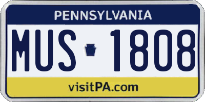 PA license plate MUS1808