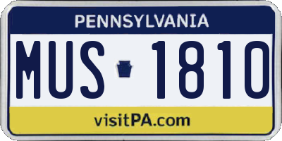 PA license plate MUS1810