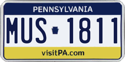 PA license plate MUS1811