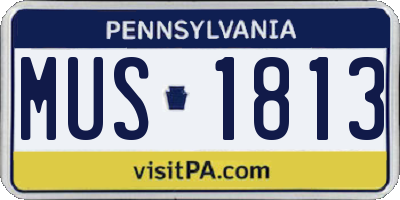 PA license plate MUS1813