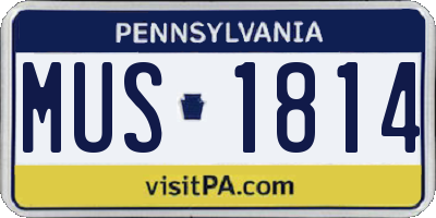 PA license plate MUS1814