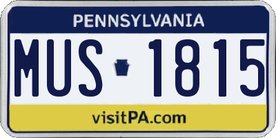 PA license plate MUS1815