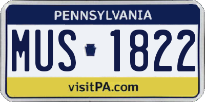 PA license plate MUS1822