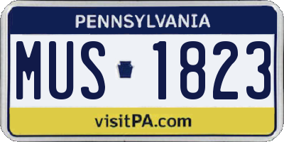 PA license plate MUS1823