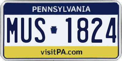 PA license plate MUS1824