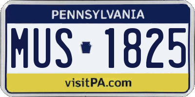 PA license plate MUS1825