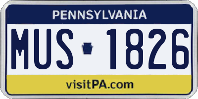PA license plate MUS1826