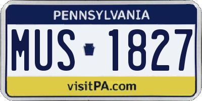 PA license plate MUS1827