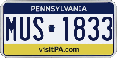 PA license plate MUS1833