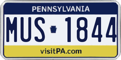 PA license plate MUS1844