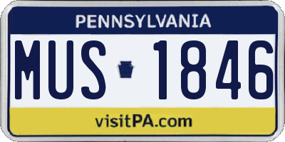 PA license plate MUS1846